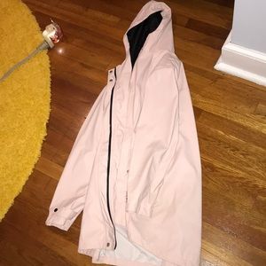 Blush pink rain coat